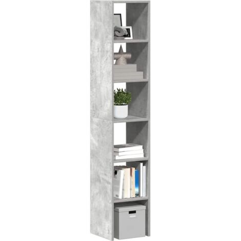 vidaXL Bookcases 2 pcs Stackable Concrete Grey 30x30x80 cm Engineered Wood
