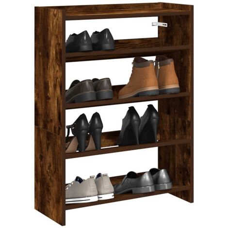 vidaXL Étagère à chaussures chêne fumé 60x25x81 cm bois d'ingénierie