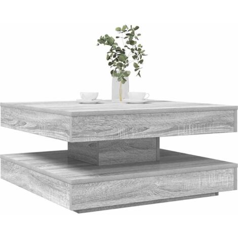 vidaXL Coffee Table 360-Degree Rotatable Grey Sonoma 70x70x34,5 cm
