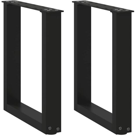 Vidaxl – Pieds de table basse en acier noir – Lot de 2 – Dimensions 28x(42-43) cm – Niveleurs réglables pour sols irréguliers - NOIR 28 X