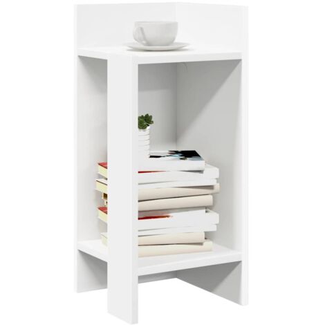 Tables d'appoint 2 pcs avec étagère blanc 25,5x27x60 cm vidaXL