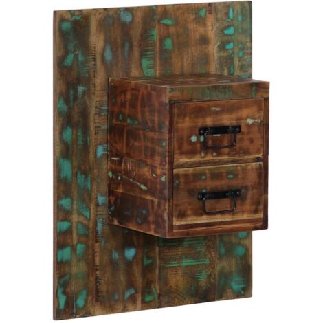vidaXL Bedside Cabinet Multicolour 60x32x80 cm Solid Wood Reclaimed (1/5)