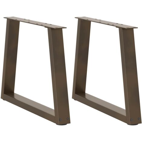 Pieds de table basse en forme de V, 2 pièces, acier naturel, 50 x (42-43,3) cm vidaXL