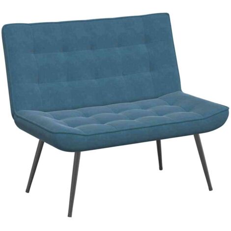 Banc bleu 110x74x84 cm velours