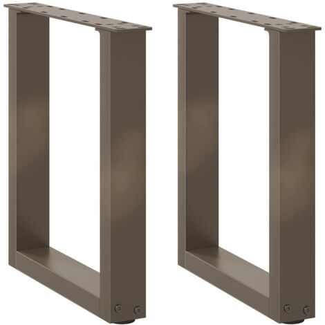 vidaXL Pieds de table basse forme de U 2pcs acier naturel 38x(42-43)cm