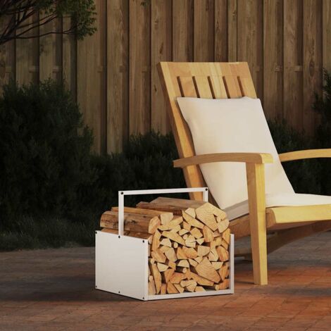 vidaXL Portant de bois chauffage blanc 40x40x40 cm (1/5)