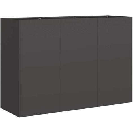 Vidaxl – Jardinière en acier laminé à froid 120x40x80 cm – Bac à fleurs avec fond ouvert pour drainage – Stabilité renforcée pour jardinage