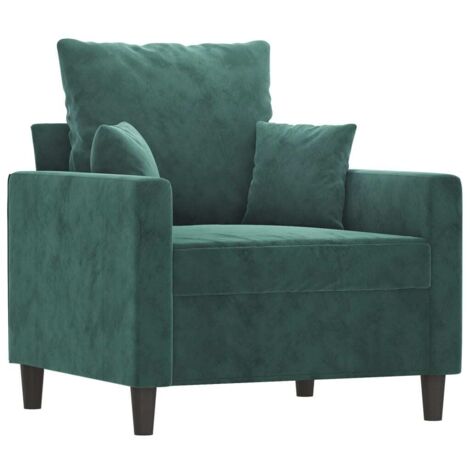 vidaXL Fauteuil Vert foncé 60 cm Velours (1/6)