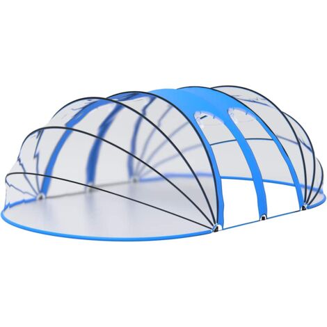 Vidaxl – Dôme de piscine ovale 620x410x210 cm – PVC UPF 30 – Construction fibre de verre – Protection contre soleil et pluie