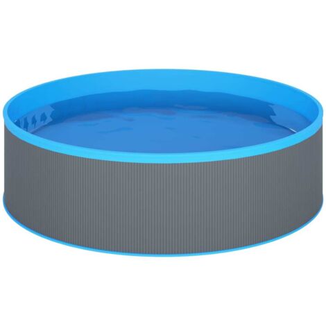 Vidaxl – Piscine tubulaire 350x90 cm – Écumoire suspendue avec pompe 1 700 L/h – Capacité 7 200 L – Acier et PVC bleu