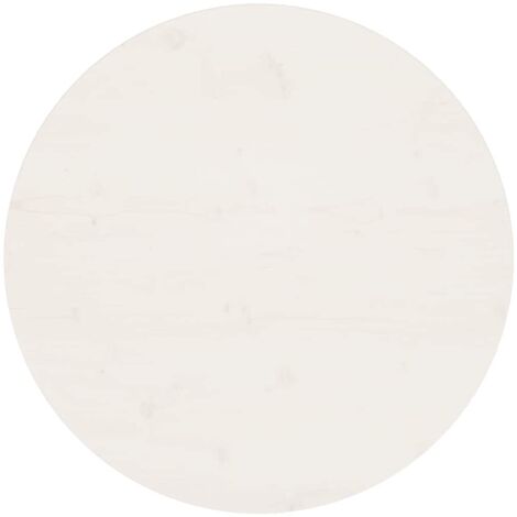 Vidaxl – Dessus de table rond blanc 70 cm – Bois de pin massif – Épaisseur 2,5 cm – Pour tables à manger et basses – Facile à nettoyer