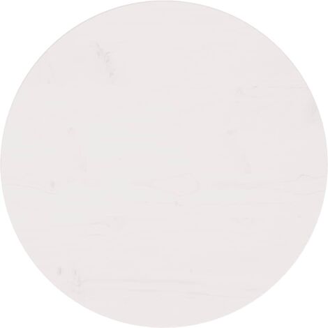 Vidaxl – Dessus de table rond blanc Ø60 cm – Bois de pin massif – Épaisseur 2,5 cm – Pour tables à manger et basses