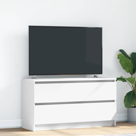 Vidaxl – Meuble TV blanc 100x35x54 cm en bois d'ingénierie – Grand espace de rangement – Pour téléviseurs et appareils multimédias