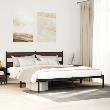 vidaXL Cadre de lit sans matelas avec tête de lit 200x200 cm (1/5)