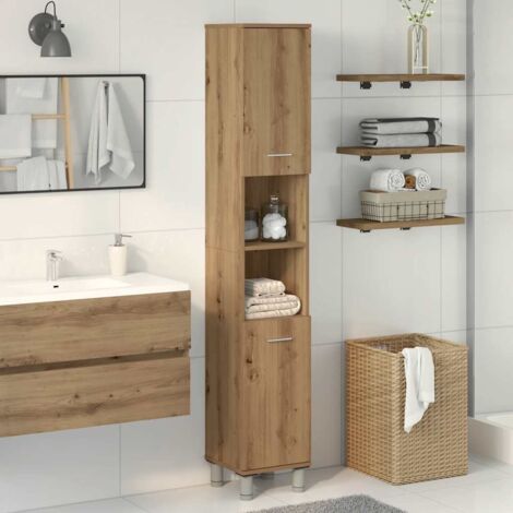vidaXL Bathroom Cabinet Artisan Oak 30x30x179 cm Engineered Wood (1/5)