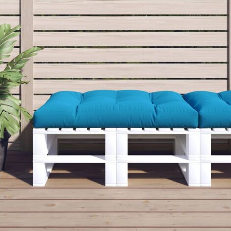 Coussin de palette bleu 120x80x12 cm tissu vidaXL