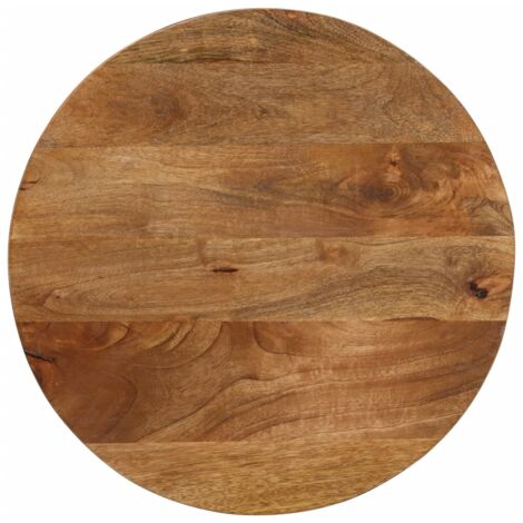 Vidaxl – Dessus de table ronde 60 cm en bois de manguier massif – Finition chêne – Surface lisse facile à nettoyer – Pour salles à manger