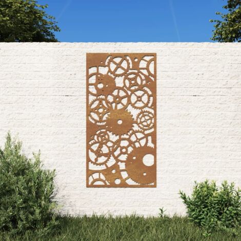 Décoration murale jardin 105x55 cm design de roue dentée vidaXL