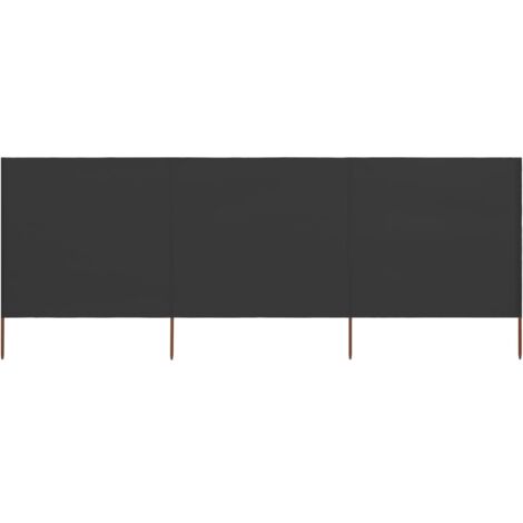 Vidaxl – Paravent 3 panneaux en tissu non-tissé 400 x 160 cm – Couleur anthracite – Poteaux en bois pour extérieur – Assemblage requis (1/6)