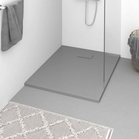 Vidaxl – Receveur de douche à poser SMC 100x80 cm – Surface antidérapante en pierre d’ardoise – Seuil bas pour accès facile