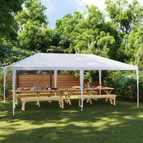 Vidaxl – Tonnelle de réception 4x6 m – Structure en fer robuste – Tissu polyéthylène résistant aux UV et à l'eau – Montage facile