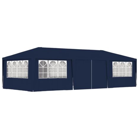 Vidaxl – Tente de réception 4x9 m avec parois latérales – 90 g/m² polyéthylène résistant aux UV et à l'eau – Structure en acier inoxydable - BLEU 90 G