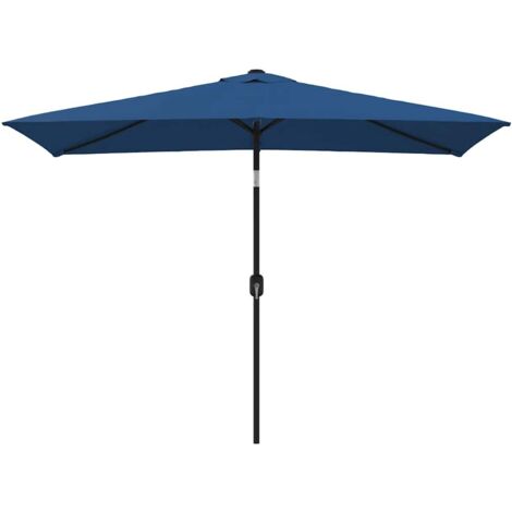 Vidaxl – Parasol droit 300x200 cm en polyester anti-UV – Poteau en acier 38 mm – Inclinaison et manivelle – 6 nervures pour stabilité