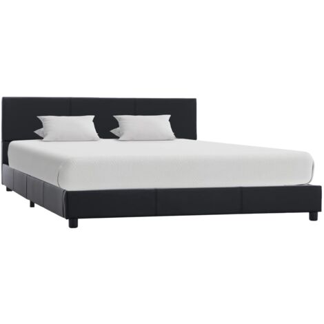 Cadre de lit sans matelas noir similicuir 140x200 cm vidaXL