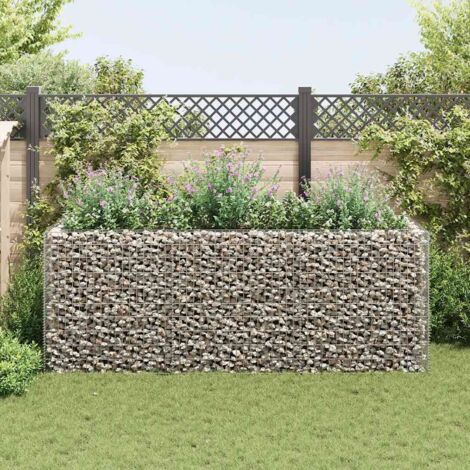 vidaXL Lit surélevé à gabion Acier 270x90x100 cm