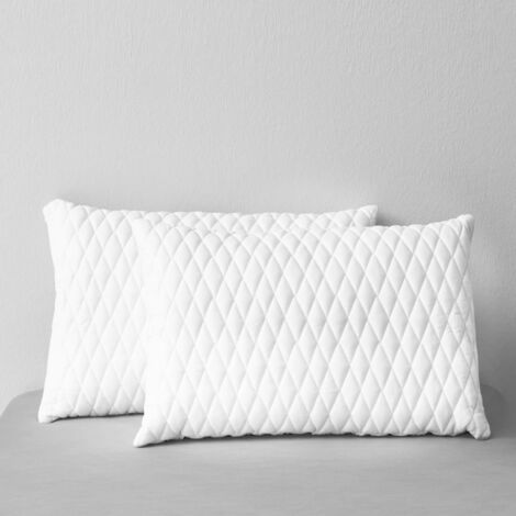 Vidaxl – Lot de 2 oreillers 60x40x14 cm – Mousse à mémoire de forme pour soutien orthopédique – Housse en polyester respirant - vidaXL406345