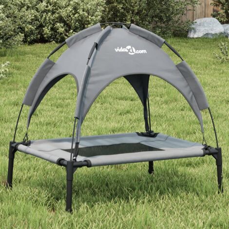 Lit pour chien avec auvent anthracite tissu Oxford et acier vidaXL (1/5)