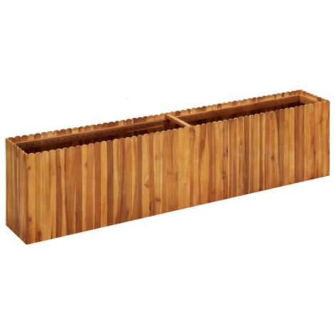 Vidaxl – Lit surélevé de jardin 200x30x50 cm – Bois d'acacia massif huilé – Conception à lattes pour drainage – Résistant aux intempéries