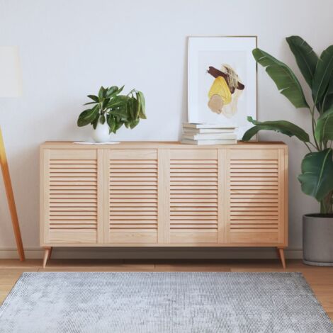 Vidaxl – Portes d'armoire à persiennes 4 pcs 61,5x39,4 cm en pin massif – Design aéré pour circulation d'air – Idéal pour armoires de cuisine et dressing (1/5)