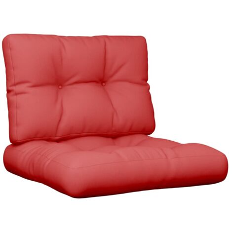Coussins de palette lot de 2 rouge tissu vidaXL