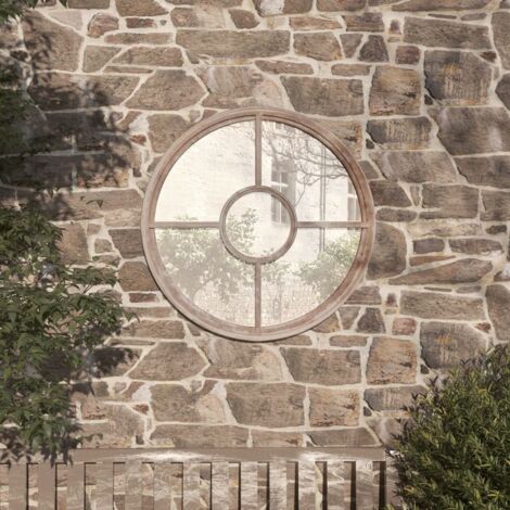 Miroir de jardin Sable 60x4 cm Fer Rond utilisation extérieure vidaXL