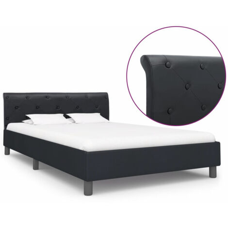 Cadre de lit sans matelas noir similicuir 140x200 cm vidaXL (1/5)