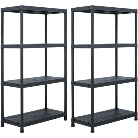 Étagères de rangement 2 pcs Noir 60x30x138 cm Plastique vidaXL