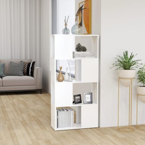 Bibliothèque/Séparateur de pièce blanc bois d'ingénierie vidaXL