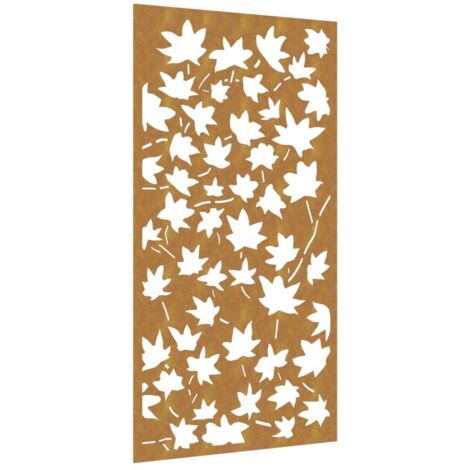 Décoration murale jardin 105x55 cm acier corten design feuille vidaXL