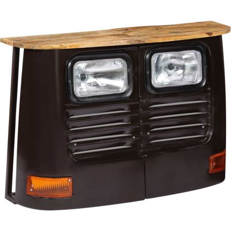 Vidaxl – Buffet en bois de manguier massif et acier – Style rustique et industriel – Dimensions 108x30x72 cm – Surface laquée et polie