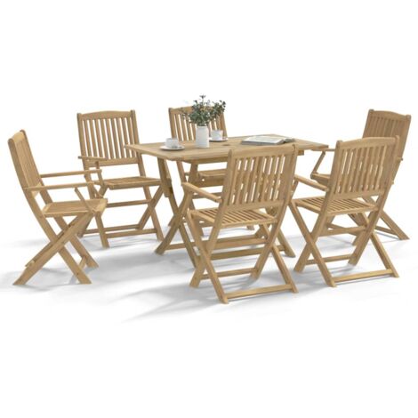 vidaXL Ensemble à manger de jardin 7 pcs Bois d'acacia solide