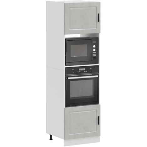 vidaXL Armoires de four 2 pcs Porto gris béton bois d'ingénierie