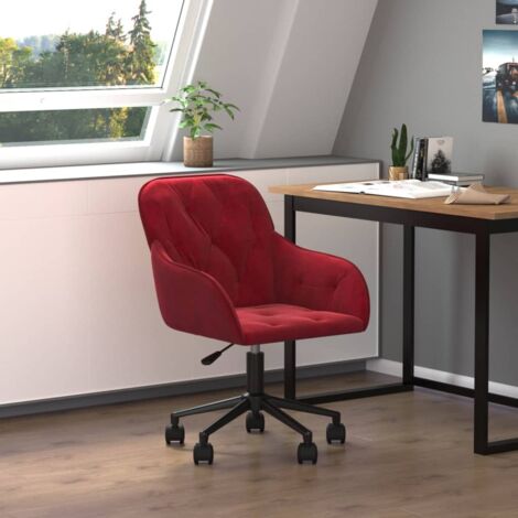 Chaise pivotante de bureau Rouge bordeaux Velours vidaXL