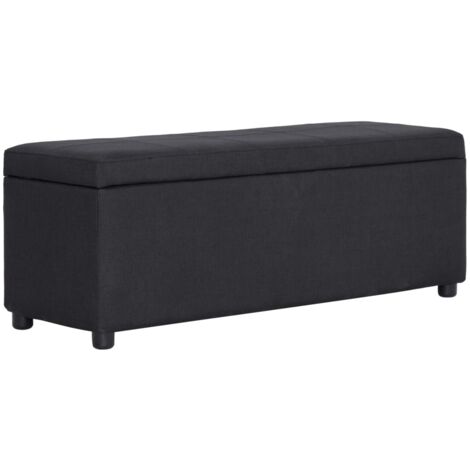 Vidaxl – Banc de rangement 116 cm noir en polyester – Compartiment intérieur pratique – Dimensions 116x38x43 cm – Design moderne pour salon