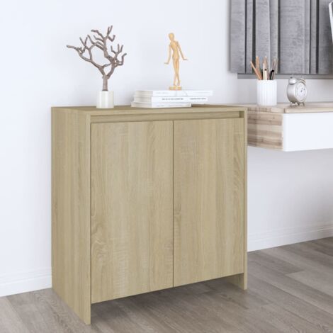 Vidaxl – Buffet chêne sonoma 70x41x75 cm – Bois d'ingénierie durable – 2 portes pour rangement optimal – Style moderne et épuré