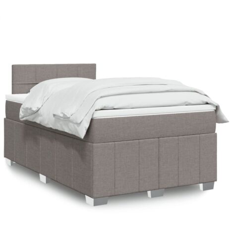 Sommier à lattes de lit avec matelas taupe 120x190 cm tissu vidaXL (1/5)