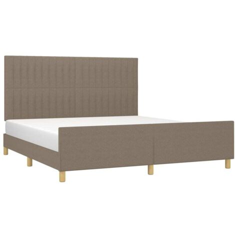 vidaXL Cadre de lit sans matelas taupe 160x200 cm tissu (1/5)