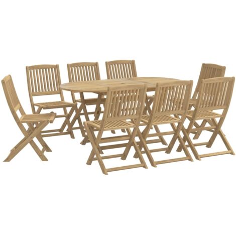 Ensemble à manger de jardin 9 pcs bois d'acacia solide vidaXL