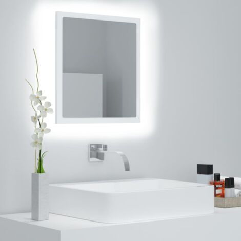 Vidaxl – Miroir lumineux de salle de bain 40x8,5x37 cm – Acrylique avec lumière RVB – Alimentation USB 5V – Facile à nettoyer