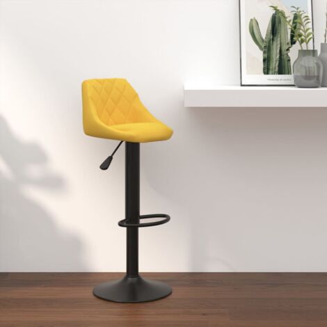 vidaXL Tabouret de bar Jaune moutarde Velours (1/5)